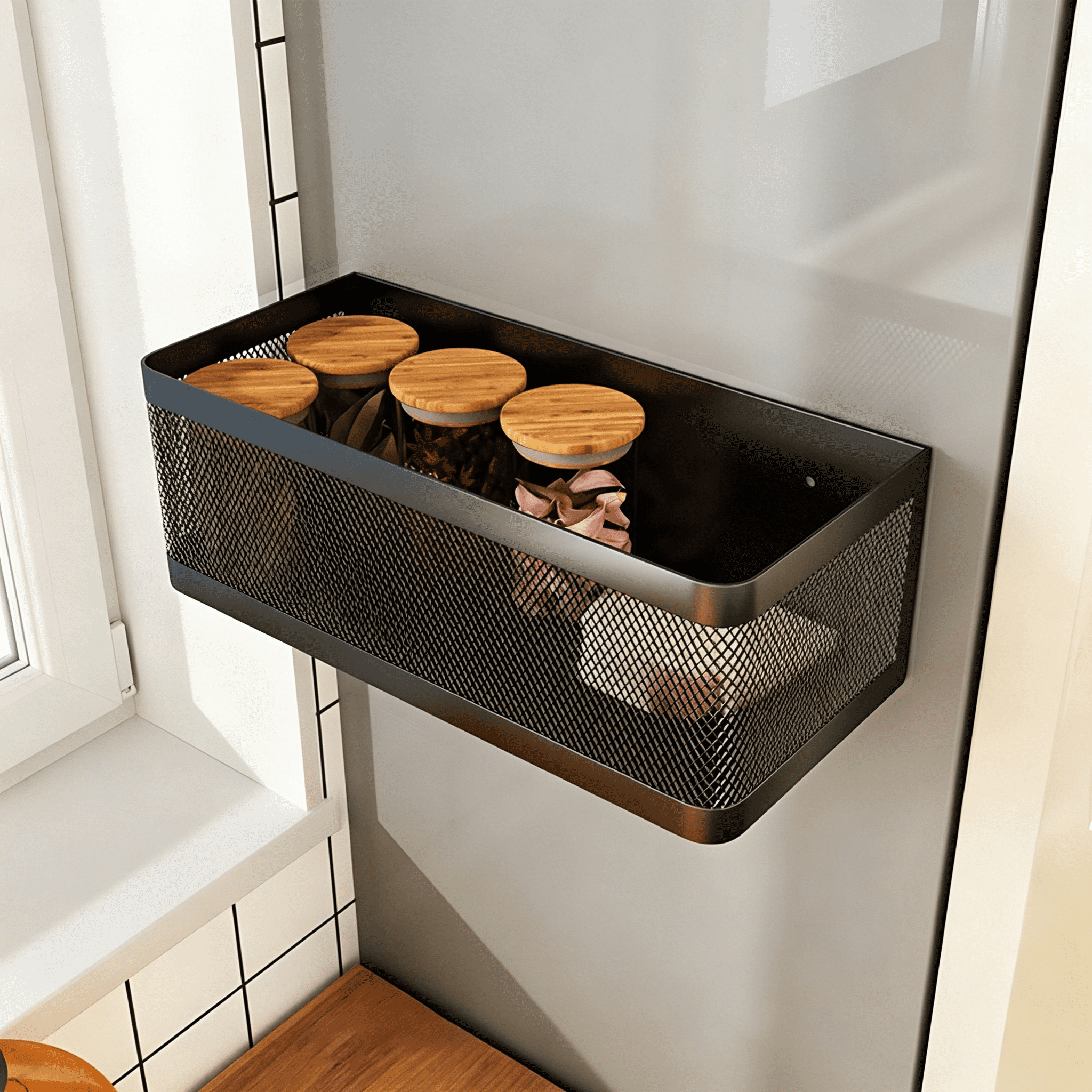 ACDANC 2026 New Magnetic Spice Rack for Refrigerator,Magnetic Shelf,Fridge Magnet Organizer,Magnetic Fridge Shelf for Kitchen Organization and Storage,Refrigerator Side Side No Punch Hanging Shelf