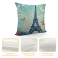 thumbnail image 4 of Nawypu  Blue Paris Butterfly Love Flower Pattern  Square Throw Pillow Case Decorative Durable Cushion Slipcover Home Decor Standard Size Accent Pillowcase Slip Cover, 4 of 5