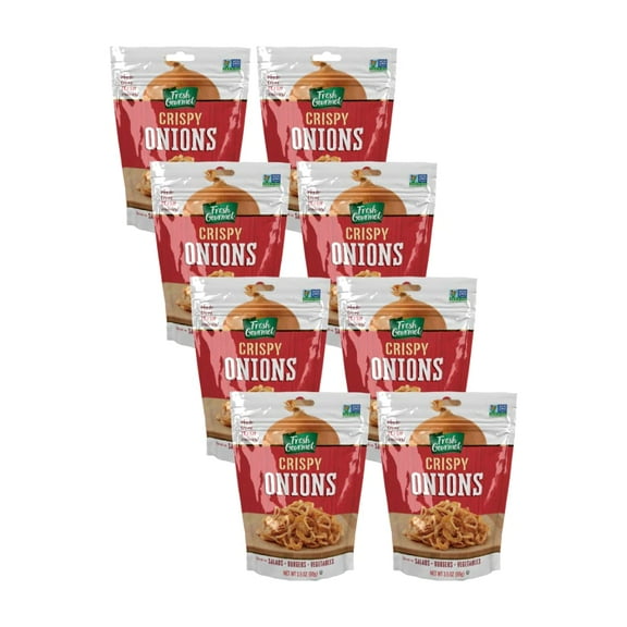 Fresh Gourmet Crispy Onions Snack and Salad Topper 3.5 oz (Pack of 8)