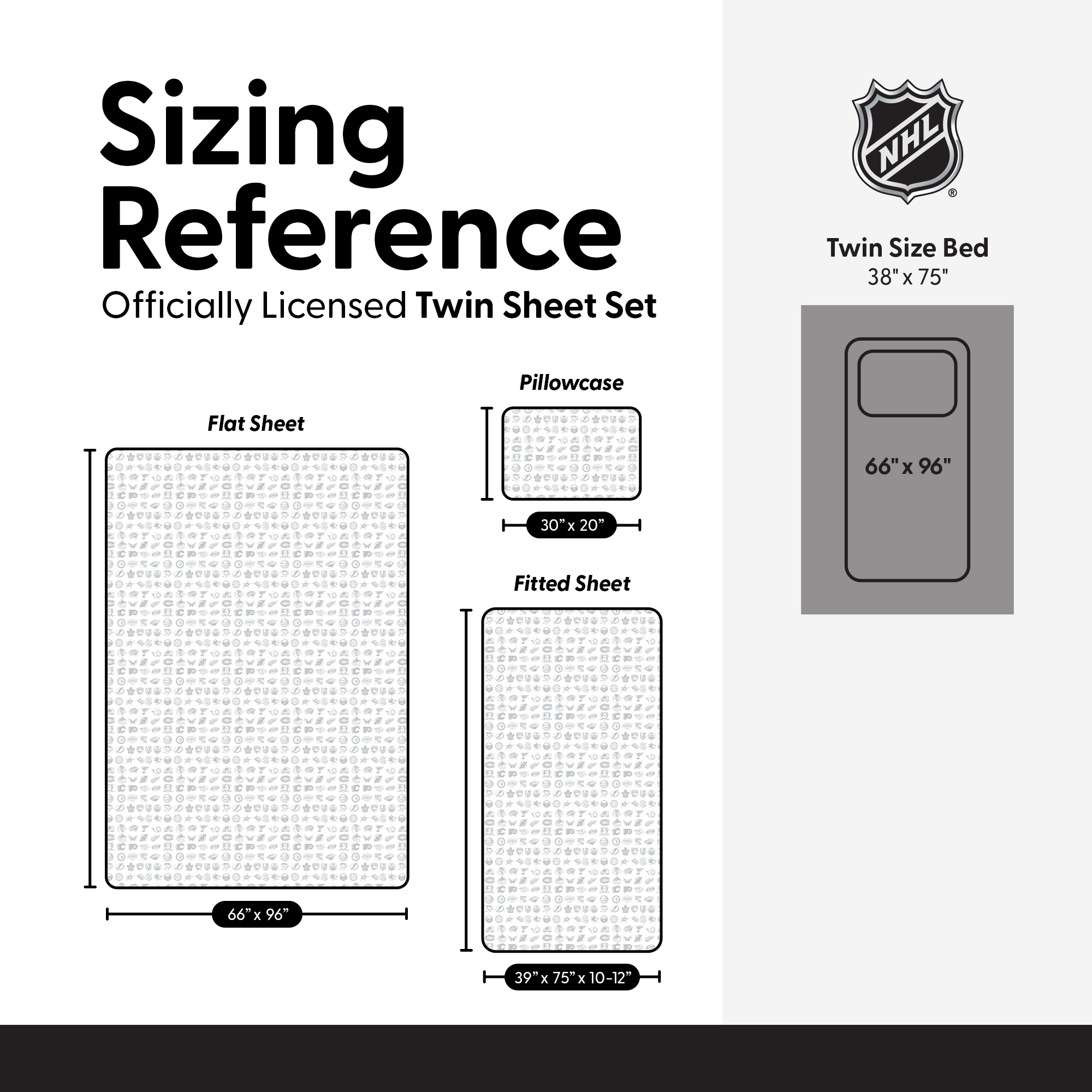 NHL Multi Team Puck Stop Twin Sheet Set