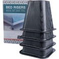 thumbnail image 2 of TVTime Direct - Bed Risers - Plastic Sturdy Blocks Elevate Up To 6 Inch -  Black - 4 Piece Set, 2 of 4