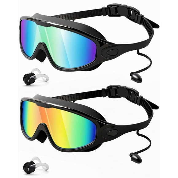 Gafas de natación Rantizon ajustables, antivaho, UV, con visión amplia, para adultos