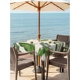 thumbnail image 3 of Outdoor Tablecloth with Umbrella Hole for Patio/Picnic/Party/Camping, Green Leaves Waterproof Table Cloth Square Cover Washable, Tropical Summer Botanical Watercolor Elegant Rustic (54"x 54"), 3 of 8