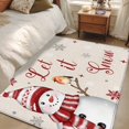 thumbnail image 4 of 3'x5' Area Rugs, Red Christmas Snowman Indoor Outdoor Area Rug for Living Room Bedroom, Xmas Snowflake Birds Washable Bathroom Rugs Kitchen Floor Carpet Mats Home Decor Aesthetic, 4 of 8