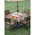 thumbnail image 4 of Outdoor Tablecloth with Umbrella Hole for Patio/Picnic/Party/Camping, Summer Floral Waterproof Table Cloth Square Cover Washable, Welcome Colorful Daisy Flowers Retro Botanical (60"x 60"), 4 of 9