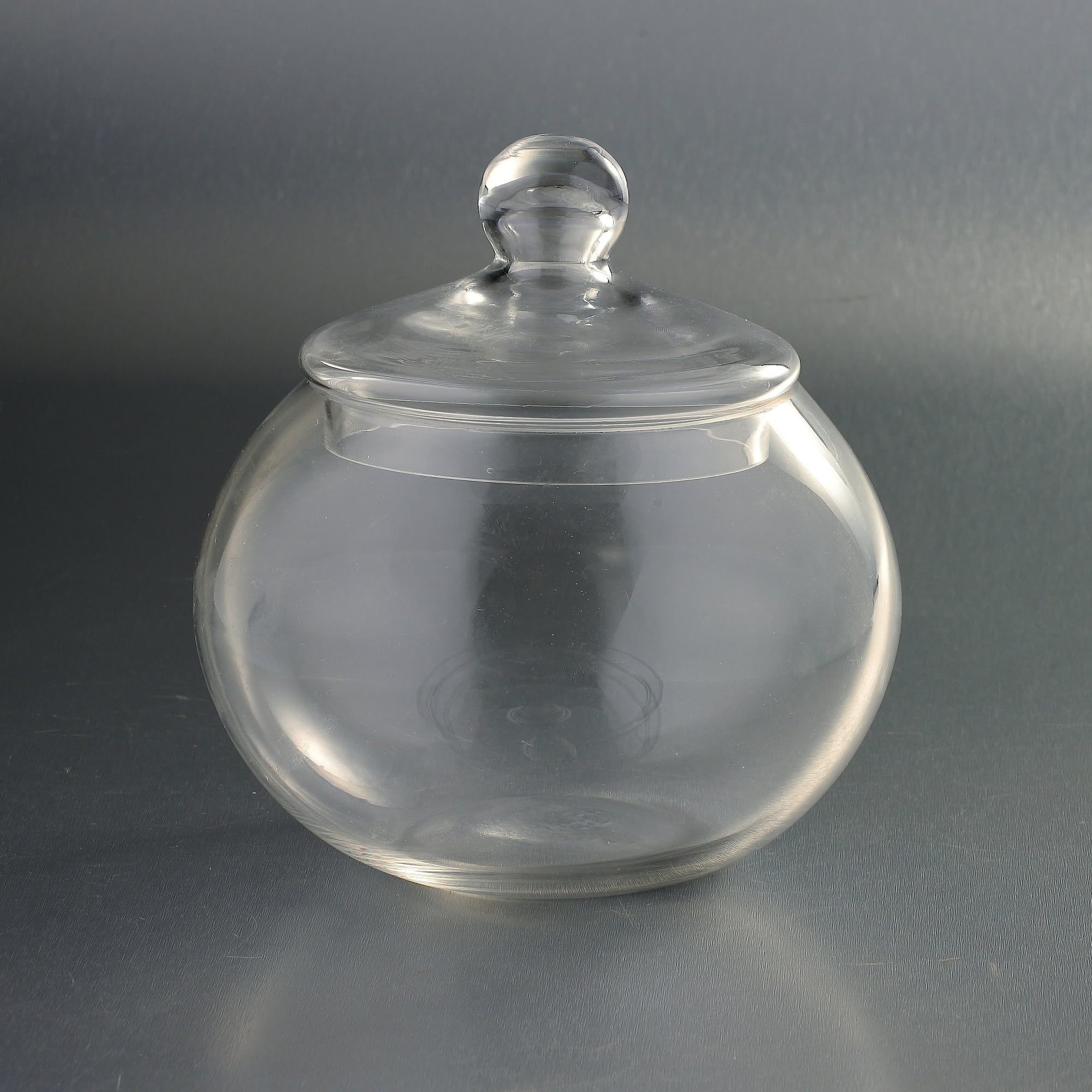 11" Clear Spherical Candy Dish Jar with Finial Lid