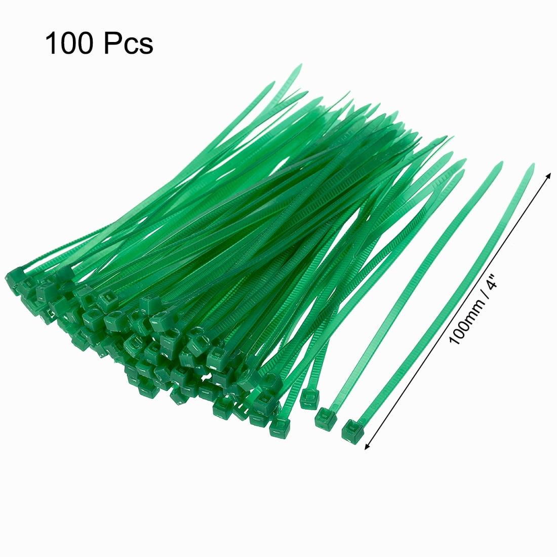 Unique Bargains Nylon Cable Ties Self-Locking Zip Tie Wire Ties for Cables 100x2.5mm Green
