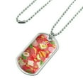 thumbnail image 2 of Messy Sandwich Pattern Bread Cheese Bacon Lettuce Egg Food Military Dog Tag Pendant Necklace with Chain, 2 of 4