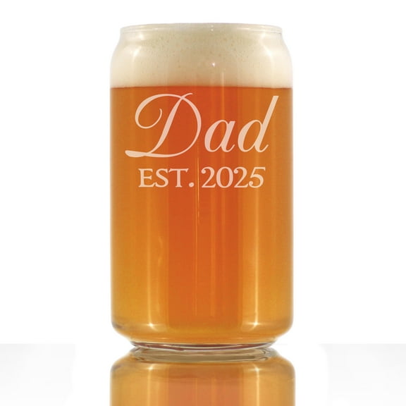 Bevvee Beer Can Pint Glass 16 oz Fancy 2025 Dad Gifts for New Dads Beer Glasses