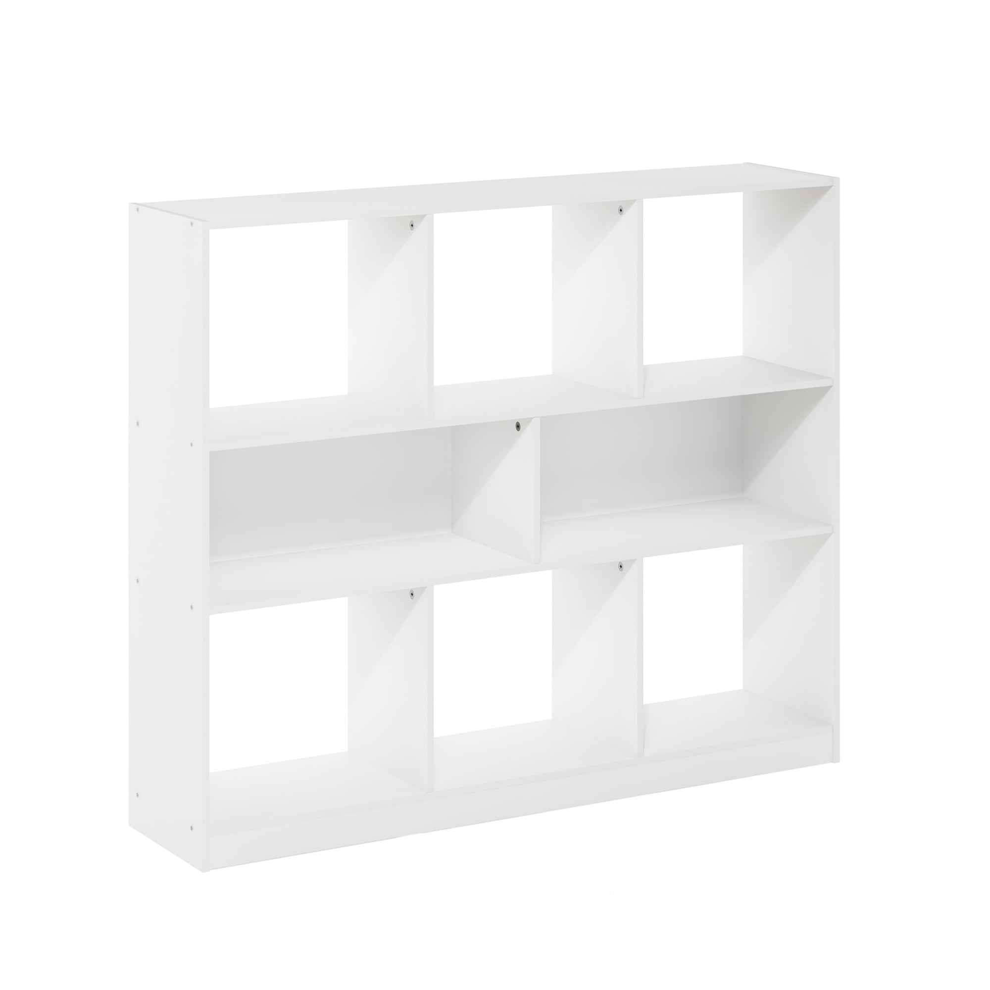 Furinno Daly 8-Cube Horizontal 3 Tier Bookcase, Bookshelf, Storage Organizer, 47 Width, White