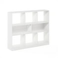 thumbnail image 2 of Furinno Daly 8-Cube Horizontal 3 Tier Bookcase, Bookshelf, Storage Organizer, 47 Width, White, 2 of 6