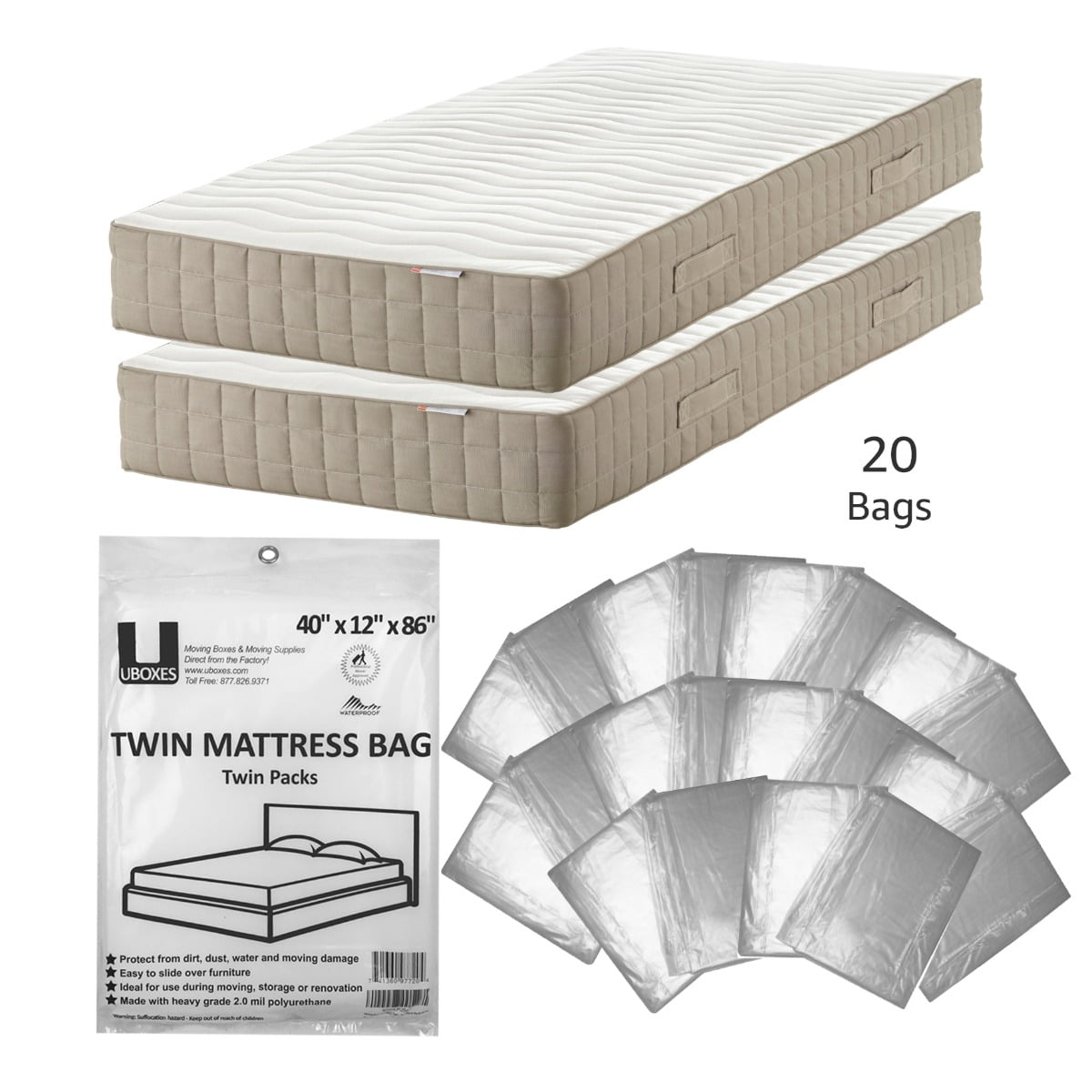 Dirt Bedbugs King/Queen Mattress Bag for Moving 74 x 86 Clear Plastic Disposal Mattress Storage Bag Cover for Waterproof 