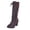 Brown, variant on Mid‑Calf Boots For Women Chunky Heel Front Lace Up Wide Calf Knee Boots Solid Color Roman Retro Gothic Cosplay Party Occasions Street Wear Matching