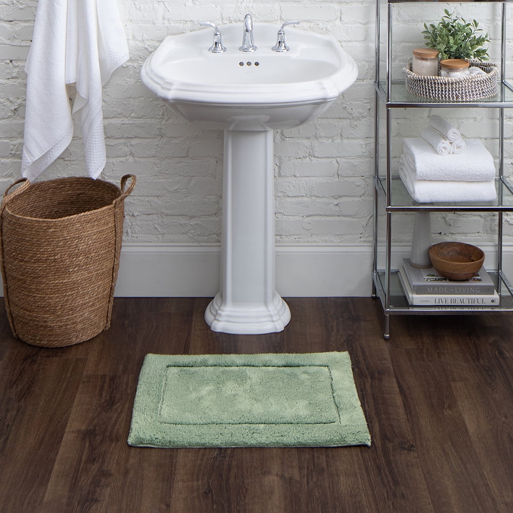 Mohawk Home Regency Plush Stain/Fade Resistant Non-Slip Machine Washable Bath Mat, Seaglass, 2' 3" x 3' 9"