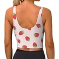 thumbnail image 3 of Fotbe Strawberry Pattern Womens' Sports Bra Longline Wirefree Padded with Medium Support Sports Moisture-Wicking Workou Vest,Tank Top-XX-Large, 3 of 9