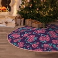 thumbnail image 5 of Gaeub Rose Flowers Print Christmas Tree Skirt,Christmas Decorations,Round Xmas Skirt for Christmas Indoor Decorations Xmas Winter Holiday Party Supplies-30", 5 of 6