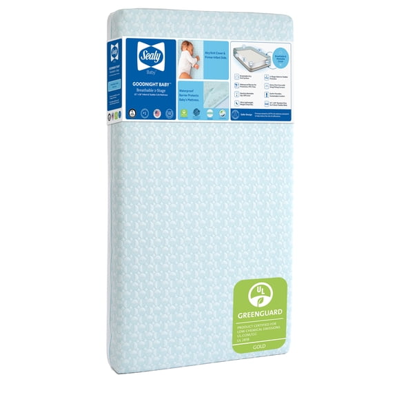 Sealy Goodnight Baby Breathable Firm 2-Stage Infant and Toddler Crib Mattress