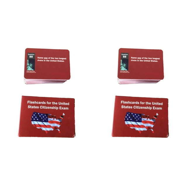 2PCS US Citizenship Test Study Guide 2025 New US Citizenship Test Flash Cards, 100 USCIS Questions and Answers Flashcards, Naturalization Test Study Guide American Civics Flashcards