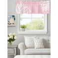 thumbnail image 3 of Curtain Valance for Windows,Abstract White Coral on Pink Kitchen Valances Rod Pocket Short Curtains,Summer Marine Life Window Treatment Panel for Bedroom Bathroom 42x12in, 3 of 9