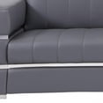 thumbnail image 5 of 89" Dark Gray Chrome Accents Genuine Leather Standard Sofa, 5 of 10