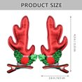 thumbnail image 2 of 2 Pcs Pinces à Cheveux en Forme de Bois de Cerf 3D Barrette Créative Épingles à Cheveux de Noël Coiffe pour Filles Rouge, 2 of 9