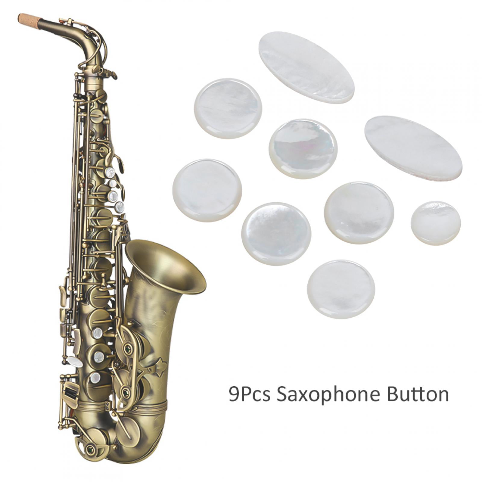 9Pcs/Set Sax Key Button Inlays,Finger Button for Alto/Tenor/Soprano Sax Saxophone Parts Accessories 
