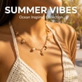 thumbnail image 3 of NICKSUN Boho Ocean Charm Necklace, 14K Gold Plated Starfish Seashell Dolphin Turtle Pendant Chain, Summer Beach Vacation Layered Statement Jewelry, 3 of 6