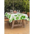 thumbnail image 2 of St. Patrick's Day Outdoor Tablecloth - 52x70 Inch Rectangle Dining Table Cover, Watercolor Lucky Shamrock Polka Dots Green Waterproof Outdoor Table Cloth with Umbrella Hole & Zipper for Picnic/Patio, 2 of 7