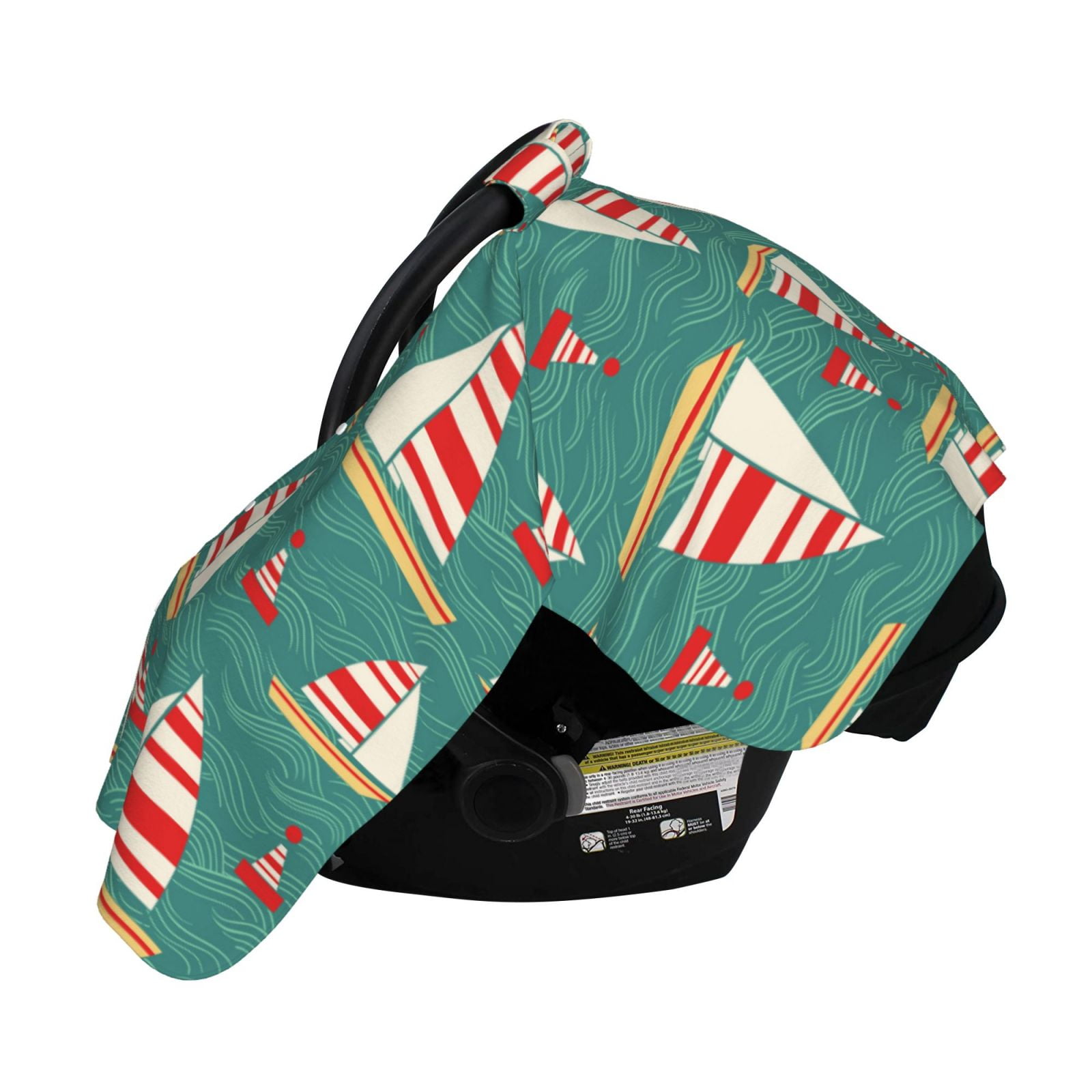 Naloa Yachts And Buoys Baby Car Seat Cover, Breathable Baby Carrier Cover, Multiuse Baby Carrier Cover & Nursing Breastfeeding Cover