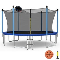 Resenkos Kids Trampoline, Outdoor Jumper,Outdoor Recreational Trampoline with Ladder and Enclosure Net-14 ft