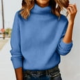 thumbnail image 2 of MESSUEN Mock Neck Sweater Pull Over Sweaters Womens Winter Sweaters for Women Womens Oversized Sweater Womens Sweater Women's Pullover Sweaters Sweater Women Blue 3XL, 2 of 9