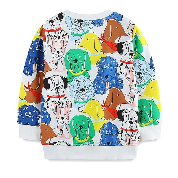 Bnwani Toddler Girl Sweatshirt Cotton Long Sleeve Fall Sports Sweatshirt Printed Sweater Pullover