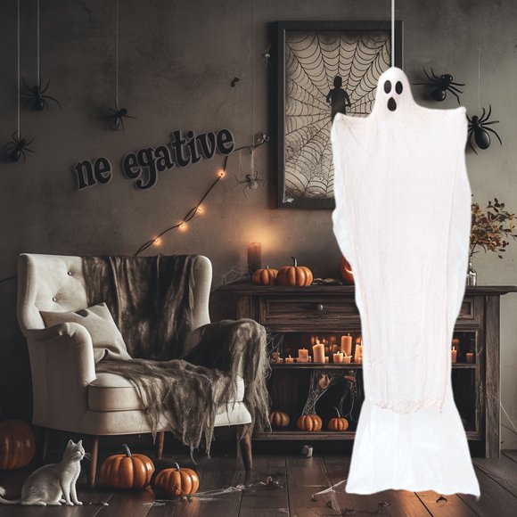 YIMWNYI Ghost Decoration, Hanging Decor, Realistic White Ghost, Halloween Props, Indoor Outdoor Decor, Halloween Party Decoration, Mysterious Floating Ghost
