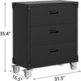thumbnail image 2 of EastVita 3-Drawer Rolling Tool Cabinet - Heavy Duty Garage Storage On Wheels for Warehouse Basement Workshop Black, 2 of 7