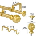 thumbnail image 6 of Urbanest 5/8" Adjustable Double Curtain Rods Set with Volle Finials, Gold,28"-84", 5/8 Inches Front and 1/2 Inches, 6 of 7
