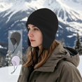 thumbnail image 2 of Solid Color Ear Protection Hat Adult Adjustable Drawstring Warm Cap for Motorcycle Running Hiking Daily Outdoor, 2 of 9
