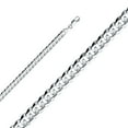thumbnail image 2 of Wellingsale 14k White Gold Polished Solid 6.5mm Cuban Concaved Curb Chain Necklace - 24", 2 of 6