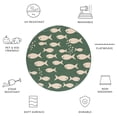 thumbnail image 6 of SAFAVIEH Courtyard Trena Fishes Indoor/Outdoor Area Rug, Dark Green/Ivory, 4' x 4' Round, 6 of 10
