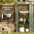 thumbnail image 5 of Lean-to Greenhouse, Portable Greenhouse with 3 Tier Shelves, 2 Roll-Up Zippered Doors, 56.3" x 18.1" x 59.4", Clear, 5 of 11