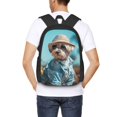 thumbnail image 4 of Fotbe Stylish Dog in Denim Outfit Mochila para Hombre y Mujer - Tela Oxford 600D Resistente - Mochila Impermeable de Gran Capacidad para Escuela, Viajes y Senderismo, 4 of 6