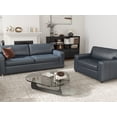 thumbnail image 3 of Roundhill Furniture Sakan Leather Upholstered 3-Piece Living Room Set, Sofa Loveseat and Cutler Chair, Blue, 3 of 14