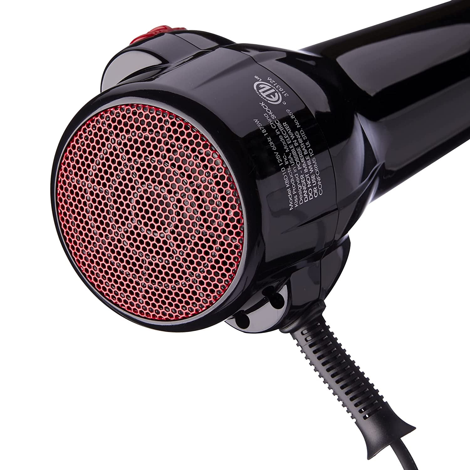 KISS Handle-Less Ceramic Tourmaline Hair Dryer, 1875 Watts, 3 Attachments