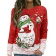 thumbnail image 1 of Chandail en Molleton d'Hiver pour Femmes Chandail Imprimé Xmas Mi-Longueur Blouse Ample à Capuche Mode Chandail de Noël Hoilidy Extérieur Chaud Col Rond Cardigan, 1 of 7