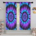 thumbnail image 5 of Blackout Kids Curtains,Blue Purple Tie Dye Pattern Childrens Insulated Curtains Set Of 2,Bedroom Essentials,Toddler Room Decor 42"x63", 5 of 5