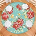 thumbnail image 2 of Round Elastic Tablecloth,Waterproof Table Cover,Pioneer Pink Peel Table Cloth Fits 45"-52" Round Tables for Dinner, Outdoor, Picnic, Flowers, 2 of 3