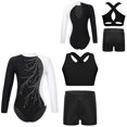 thumbnail image 6 of iiniim Girls Ballet Dance Biketard with Shorts and Vest Gymnastics Bodysuit 3 Piece Athletic White 8, 6 of 7