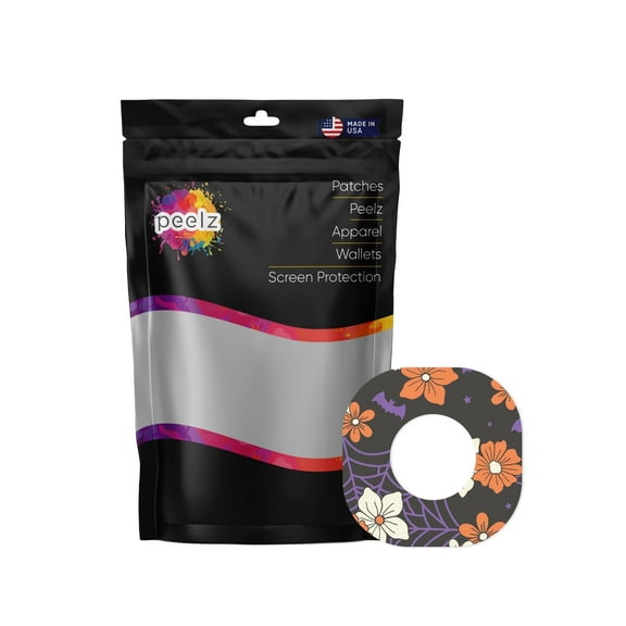 Peelz Webbed Flowers Patch Tape Designed for The DEXCOM G7 and Stelo Waterproof & Sweatproof Adhesive for 15 Days, Pre-Cut Adhesive Medical Tape, Continuous Glucose Monitor Sensor Cover