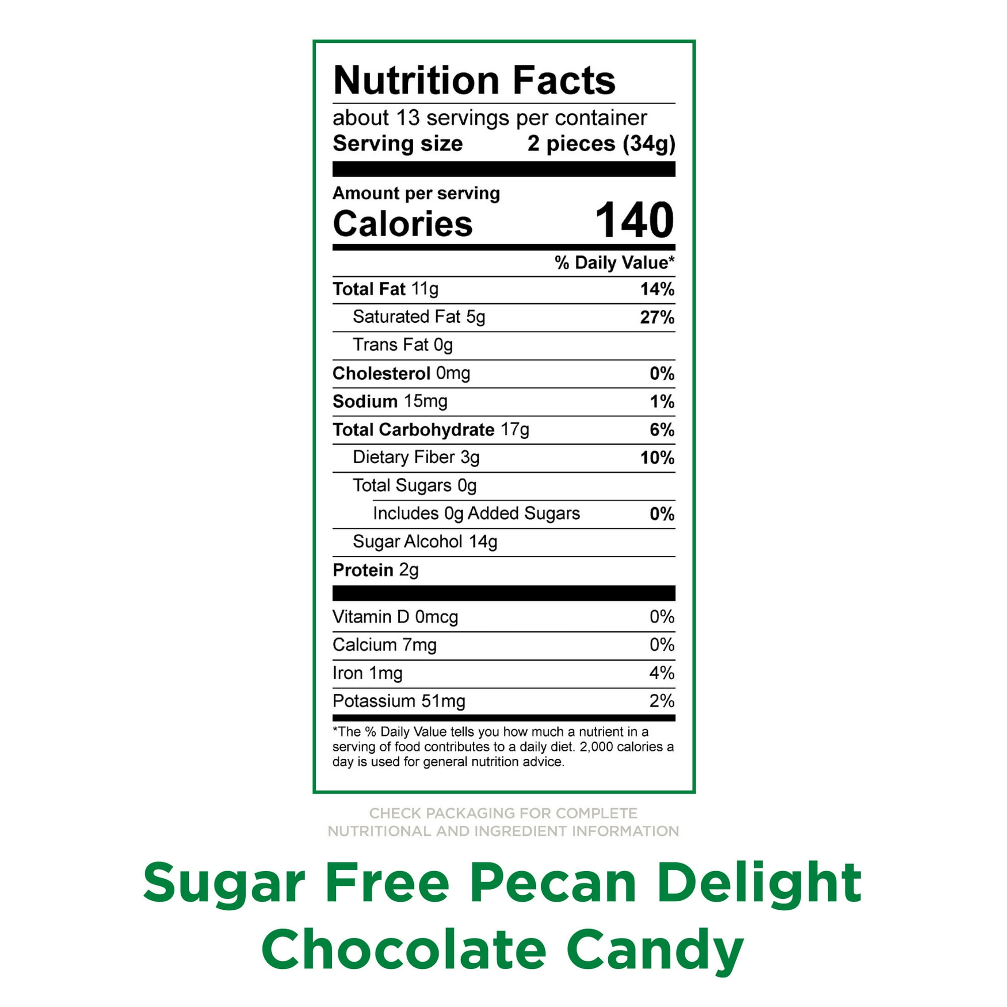 Russell Stover Sugar Free Pecan Delight Chocolate Candy, 15.5 oz. Bag
