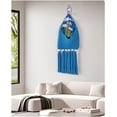 thumbnail image 2 of Handwoven Cotton Tassels Wall Hanging Basket Organizers Pocket For Dried Flower Mail Holder Nursery Home Decoration Wall Hanging Basket（Blue）, 2 of 5