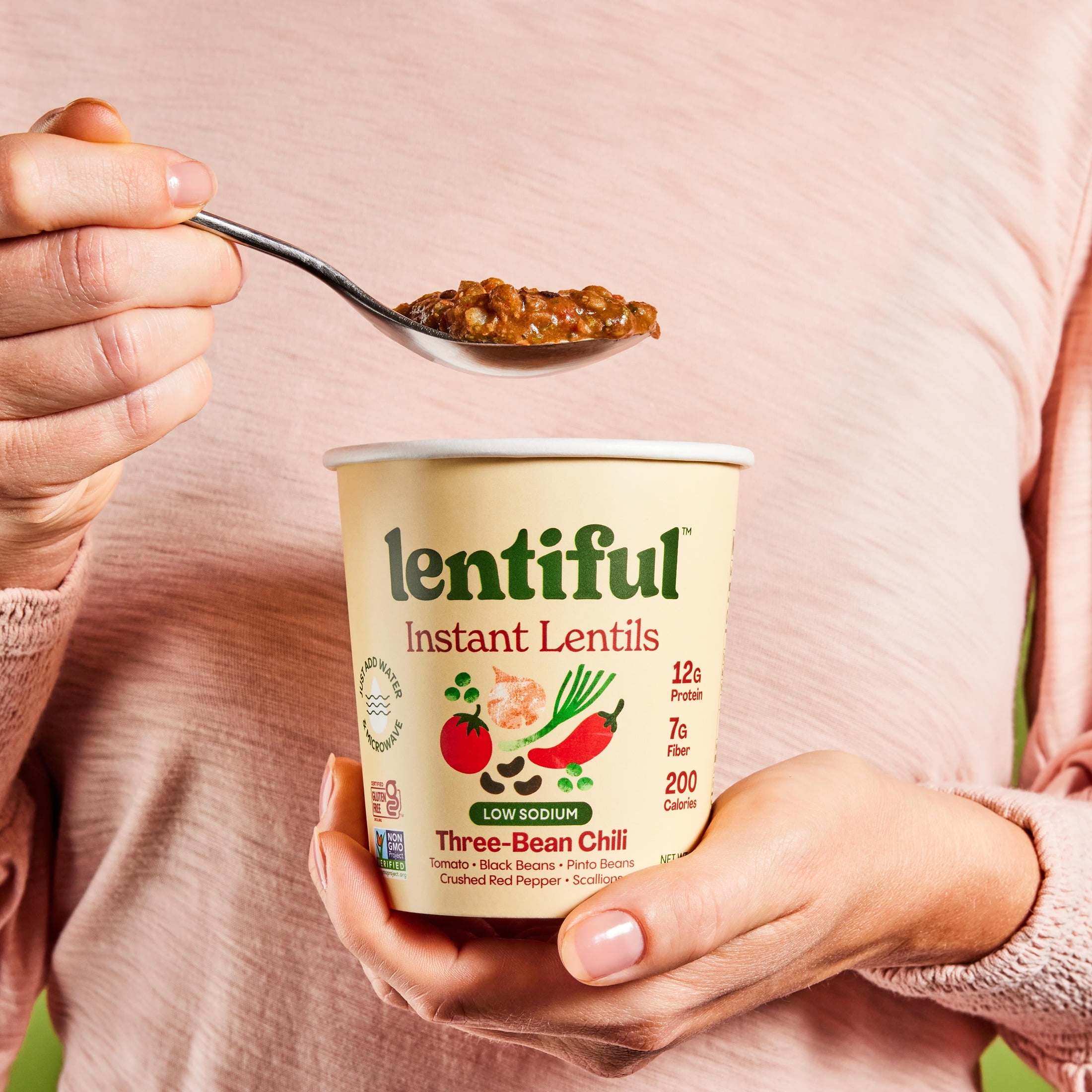 Low Sodium Three-Bean Chili Instant Lentils 8-Pack